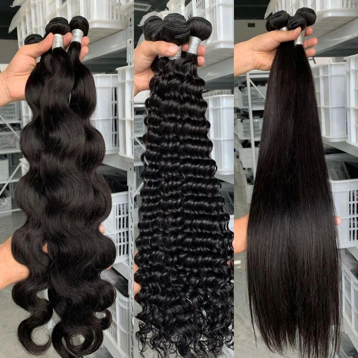 Body Wave Bundles Human Hair 1/3/4 Bundles Deal Natural Color Straight Human Hair Bundles Brazilian Virgin Weave Bundles Hair Extensions
