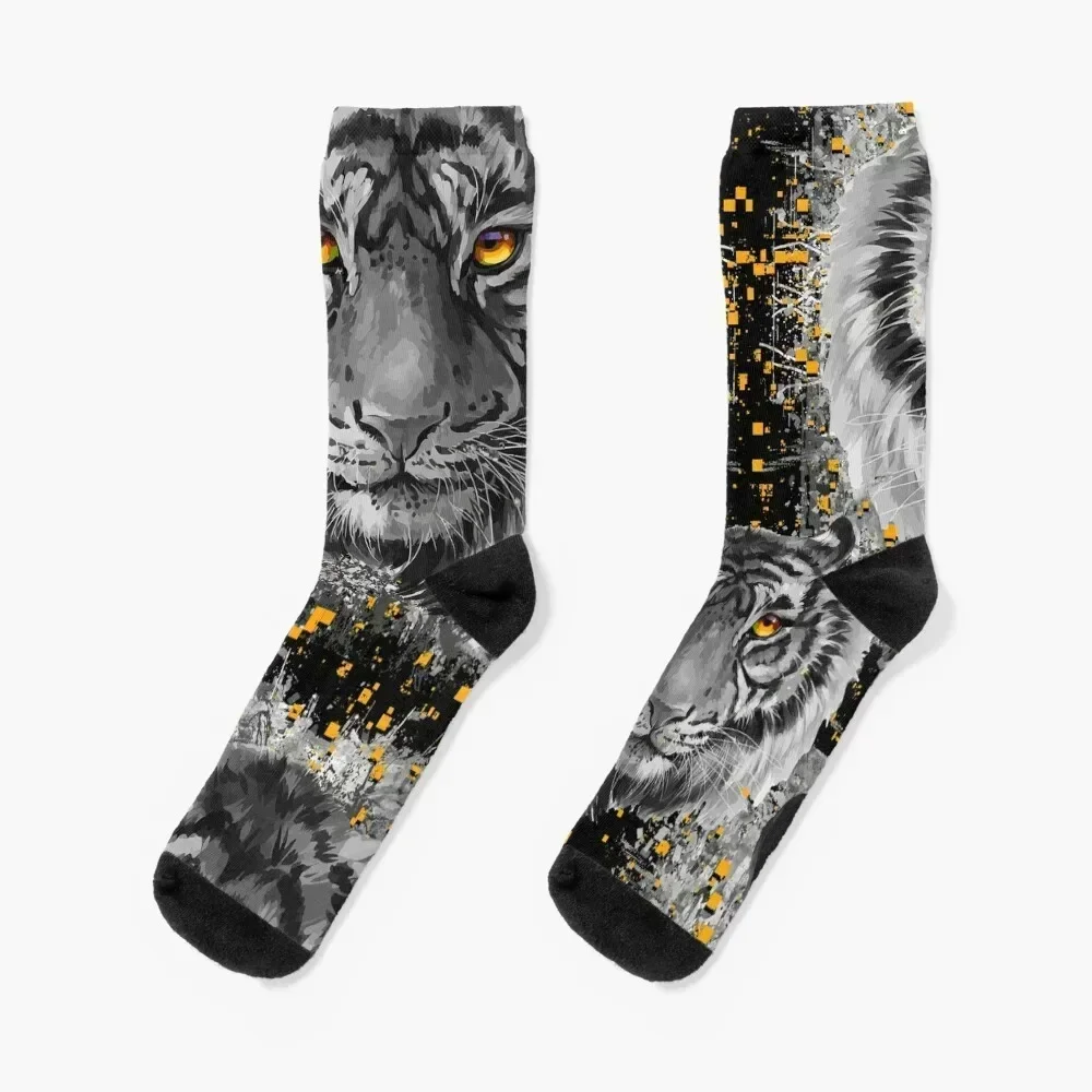 

Bengal Tiger - Cool Tiger - Siberian Tiger - Orange eyes Socks Crossfit soccer anti-slip anti slip football Socks Men's Women's