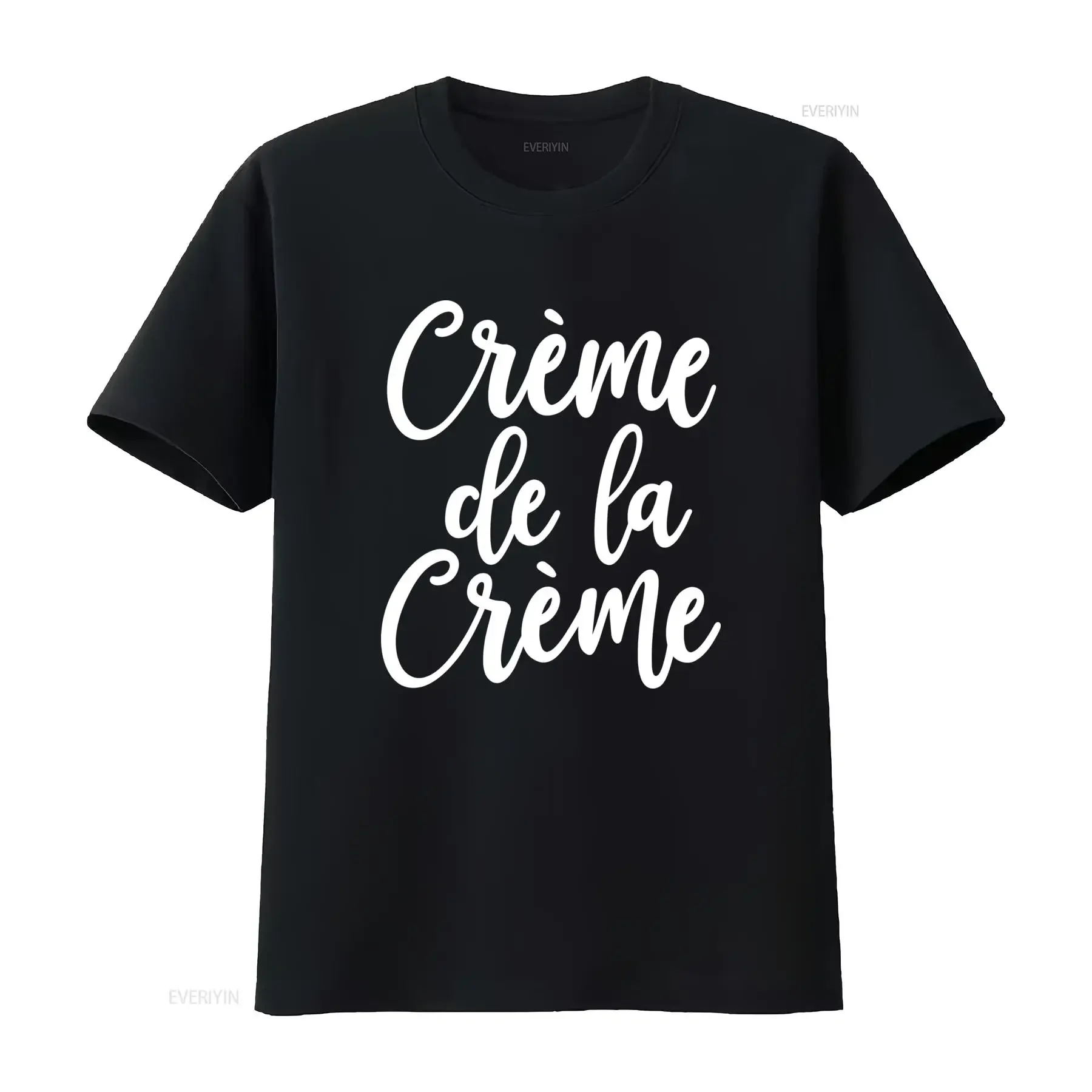 French T Shirt Creme De La Paris Softstyle vintage Washed streetwear homme Breathable graphic Unisex Stretched Versatile
