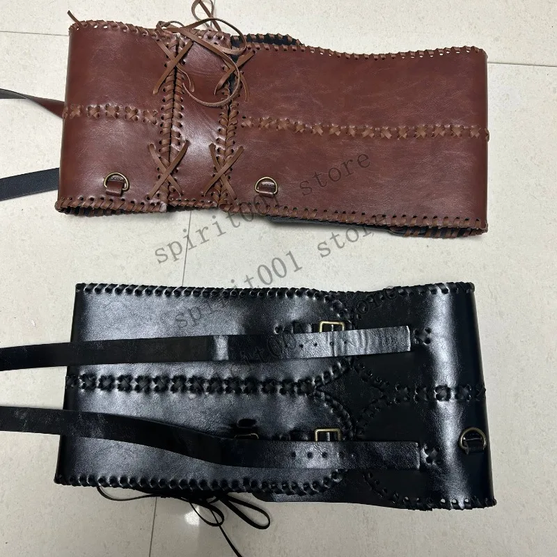 Mittelalterlicher keltischer Ritter, Kriegsgürtel, gestrickt, schwere Rüstung, Bund, einzigartiges Kostüm, Herren, Steampunk, Dress Up, Leder, Cosplay-Zubehör