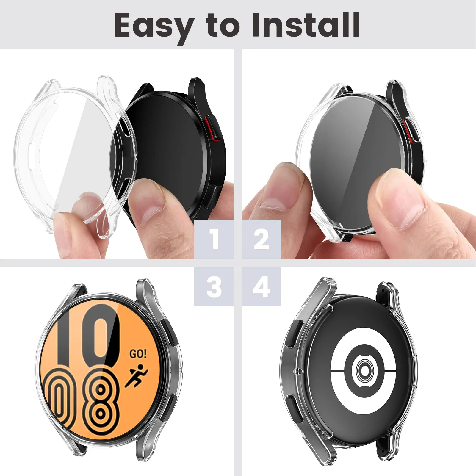 TPU Case for Samsung Galaxy watch 6 44mm Plated Tempered Screen protector all-around bumper Film Shell Galaxy watch 6 40mm cover