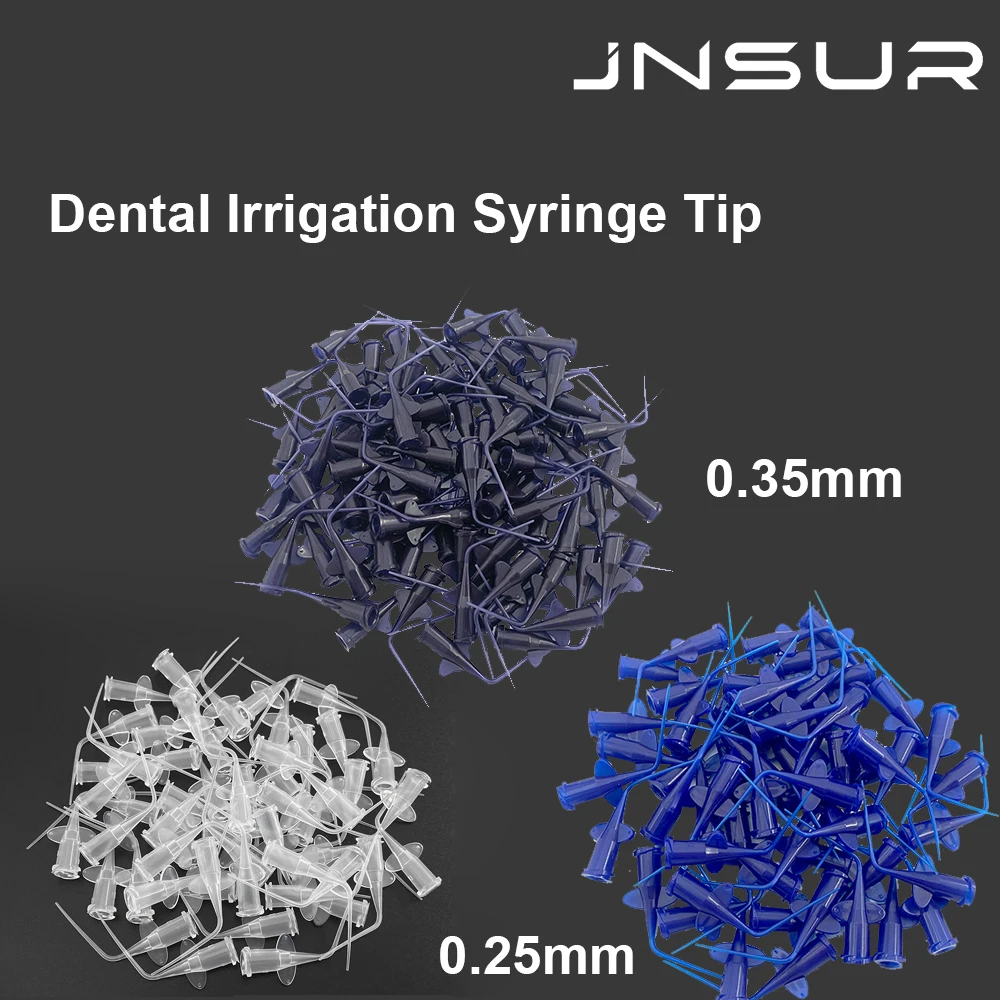 

JNSUR 50pcs/bag 0.25/0.35mm Dental Irrigation Syringe Tip Calcium Hydroxide Delivery Needle Tips PVC Dentistry Lab Materials