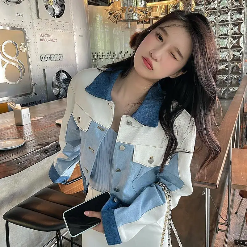 Basic Jackets Women Vintage Denim Outwear Autumn New Loose Korean Style Casual Cropped Ins Fashion Ladies Harajuku Elegant Mujer