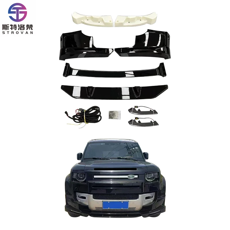 

STLF Clrak Car Modification Upgrade Front Bumper with Fog Light Cut-Outs New Front Lip for LR 2022-2024 Defender