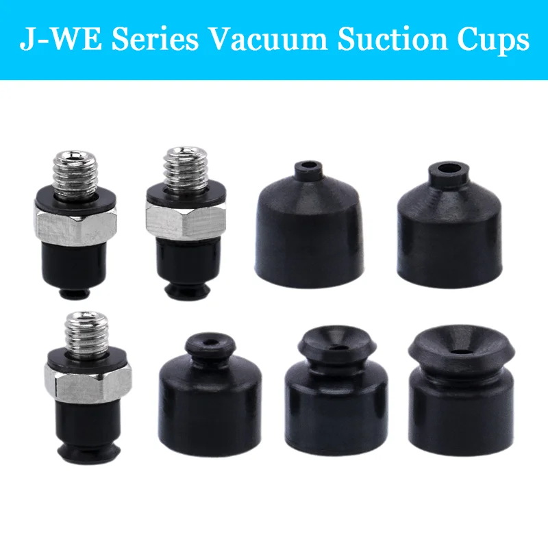 

5 Pcs/Pack Manipulator Vacuum Suction Cup Black Nitrile Rubber Material with Connector J-Wep01/Wes01-D1/D1.5/D2/D3/D4