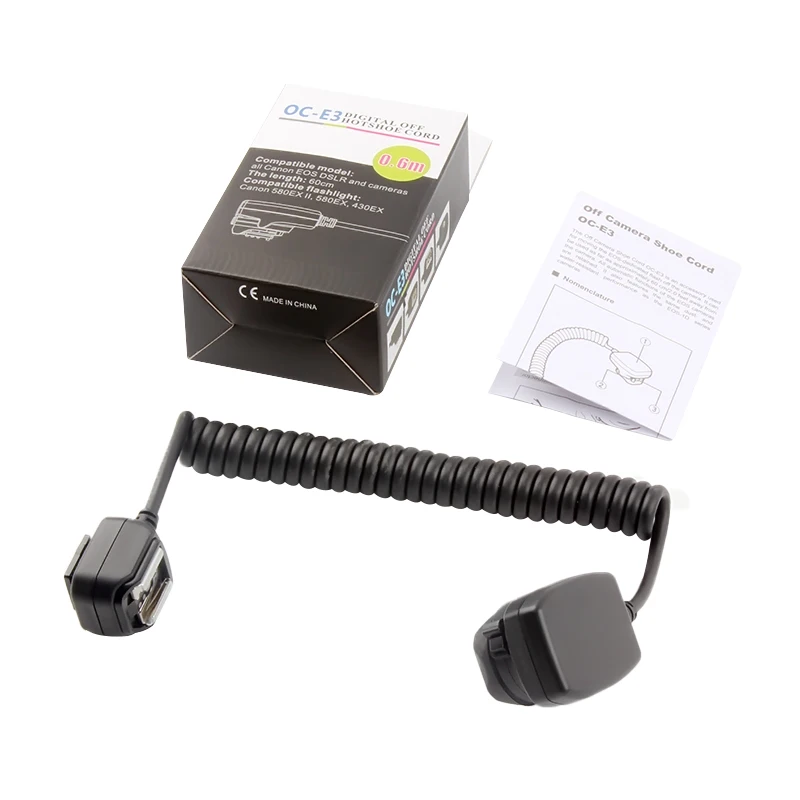 OC-E3 Off Camera Flash Cable Hot Shoe Cord Sync Remote Focus Cablefor Canon 580EX Flashlight