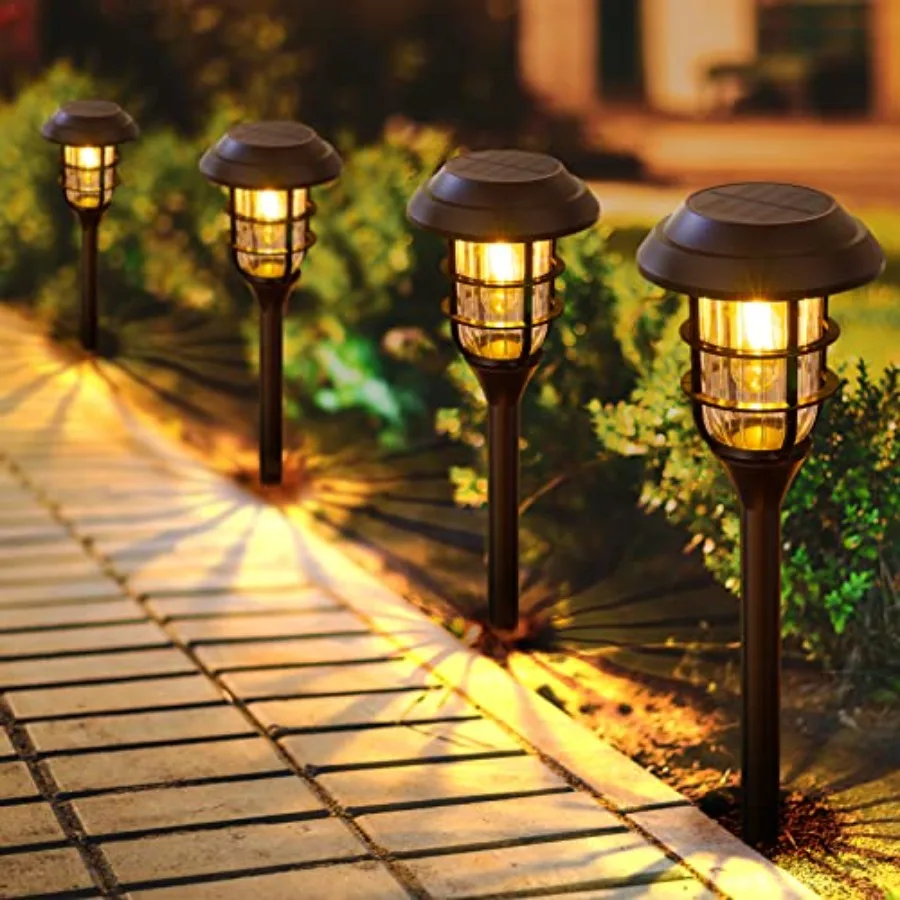 

Solar Pathway Lights Outdoor, Bright IP65 Waterproof Auto On/Off Garden Powered Landscape Lighting for Yard Patio Walkway Drive