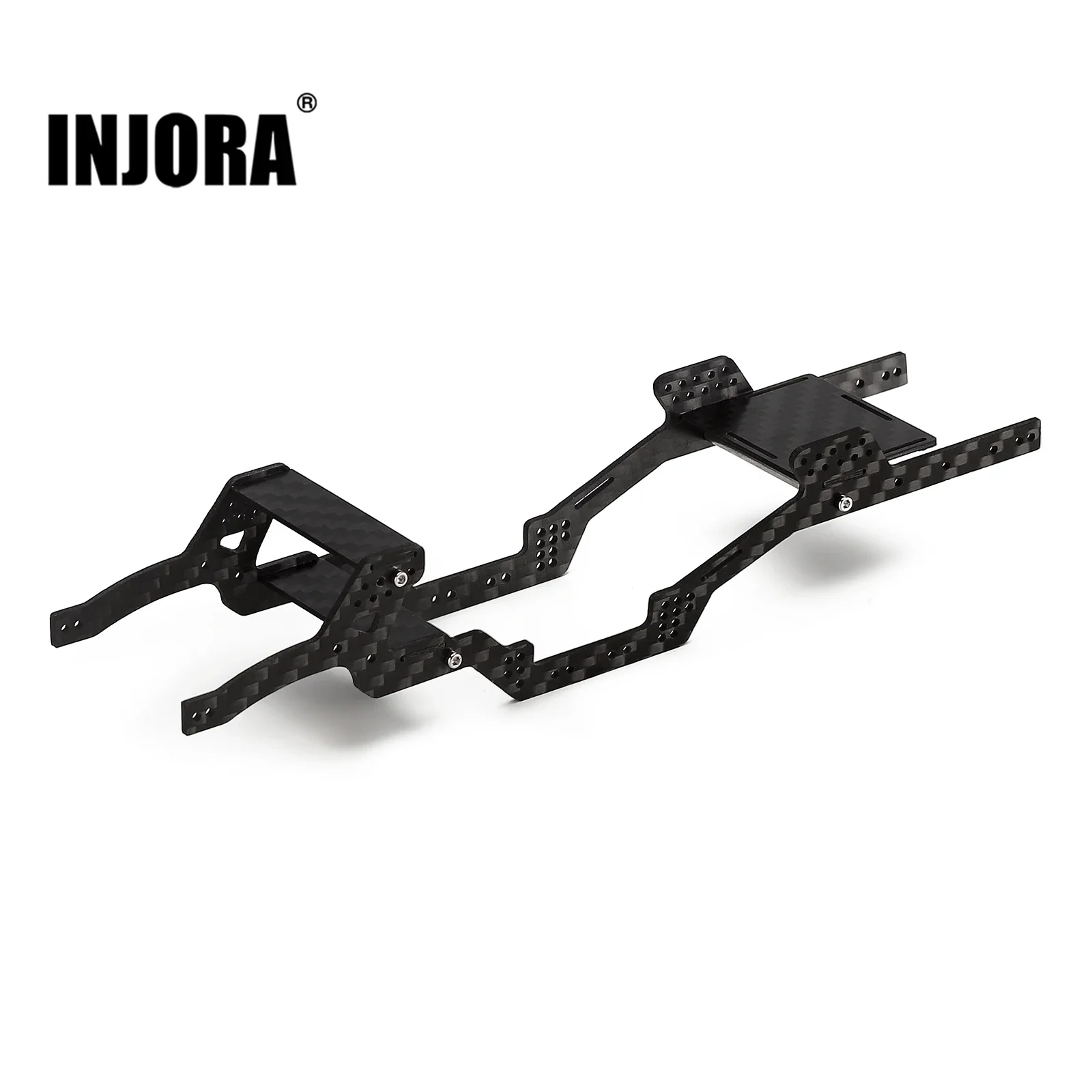 INJORA LCG Carbon Fiber Chassis Kit Rahmenträger für 1/24 RC Crawler Axial SCX24 Deadbolt JLU C10 Bronco Upgrade Teil