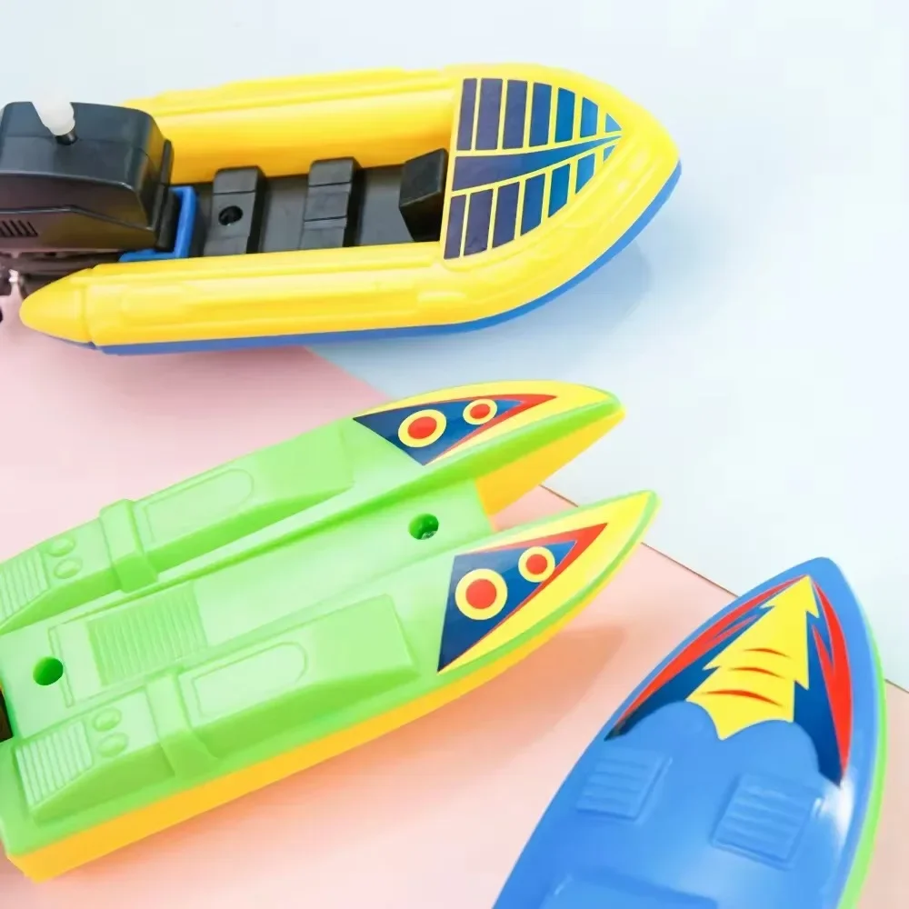 2 Stück Schnellboot Schiff Wind Up Spielzeug Float in Wasser Kinderspiel zeug klassisches Uhrwerk Spielzeug Sommer dusche Bad Spielzeug für Kinder Jungen Spielzeug