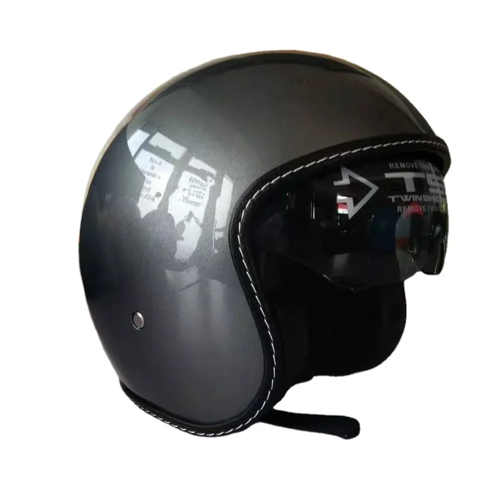 Amoto 818 Bright Grey Half Face DOT Certificate Motorcycle Helmet