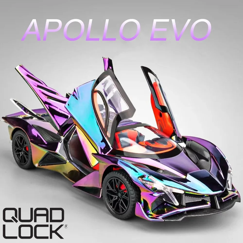 1:24 Apollo EVO Vision GT Sportwagens Speelgoed Modellen Wielen Trek Voertuigen met Licht Geluid Miniatuur Auto Peuter Kids Geschenken