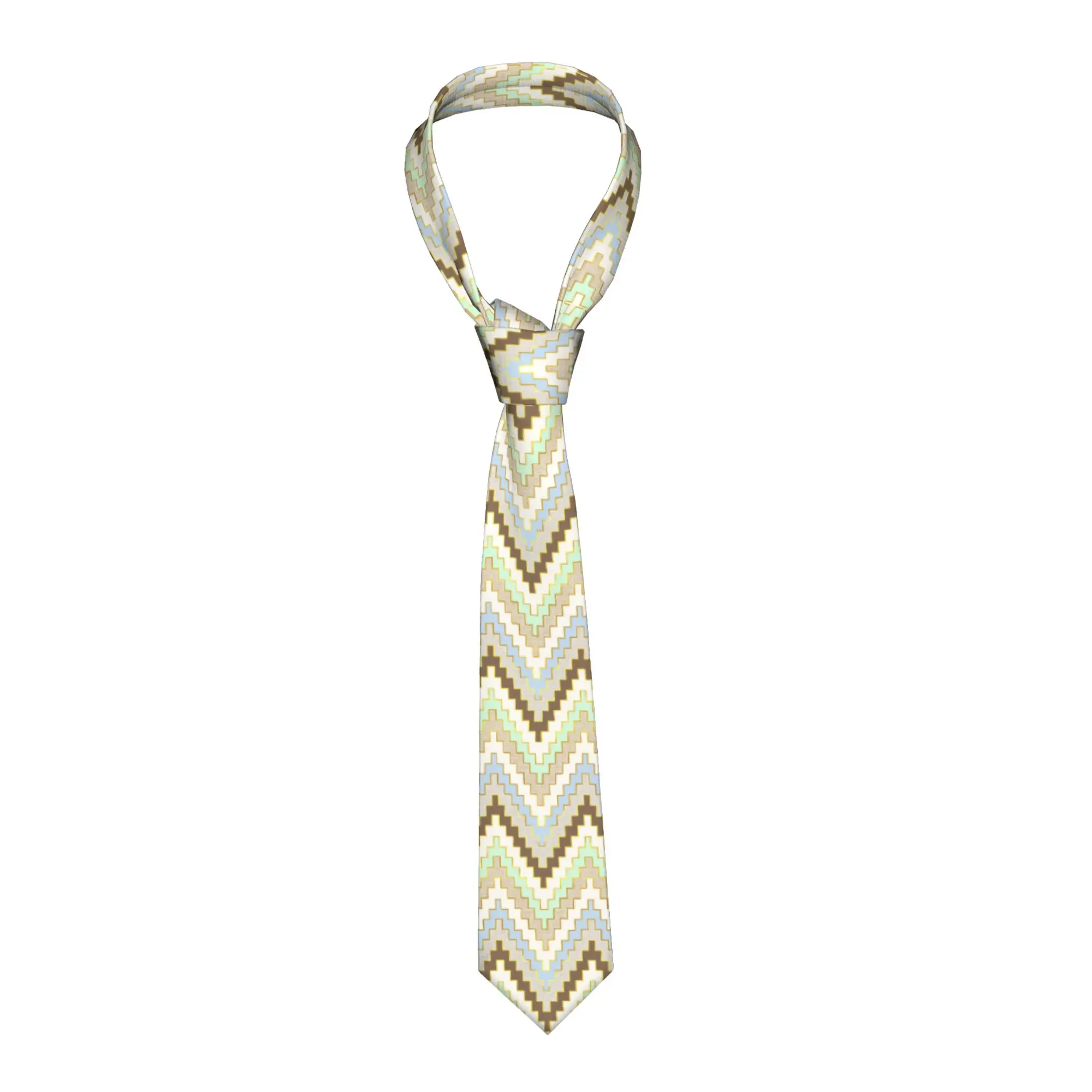 gravata-masculina-de-luxo-com-estampa-geometrica-zig-zag-chevron-para-festas-azul-e-verde-menta