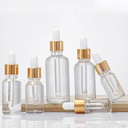 Dropper Bottles 5ml 10ml 15ml 20ml 30ml 50ml 100ml Essential Oil Bottle Glass Clear Vial Perfume Liquid Cosmetic Dispenser