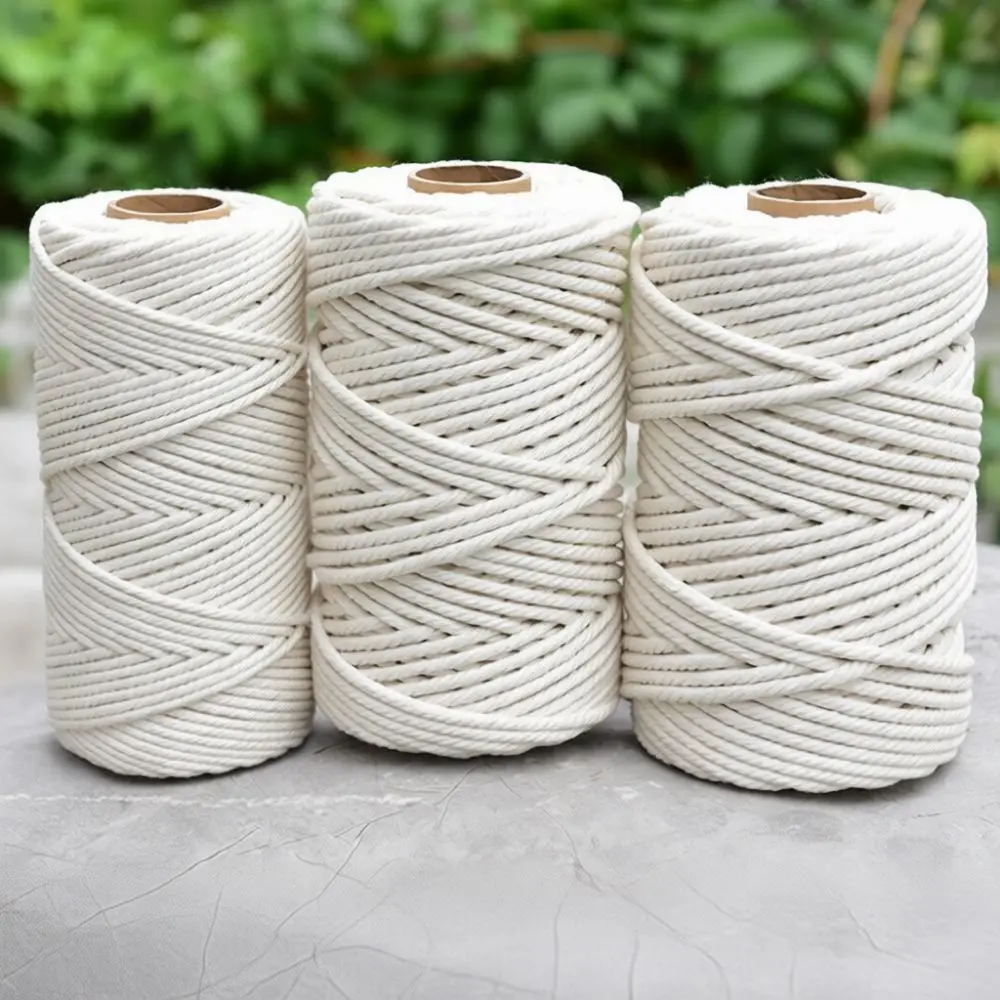 Heavy Duty Cotton Rope For Gardening Packing Sausage Binding Diy Knitting Crafts Off White Durable Twisted Cord