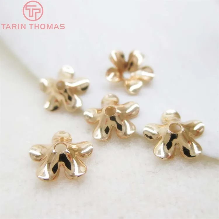 

(3206)20PCS 7MM 9MM 24K Gold Color Plated Brass Beads Caps High Quality Diy Jewelry Findings Accessories Wholesale