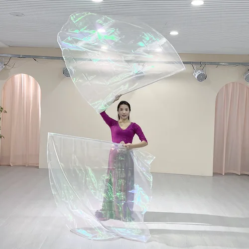 Imagen 2 del producto Bandera multicolor con palos telescópicos, accesorios de baile, disfraces de actuación de Iglesia, 140x140, nuevo