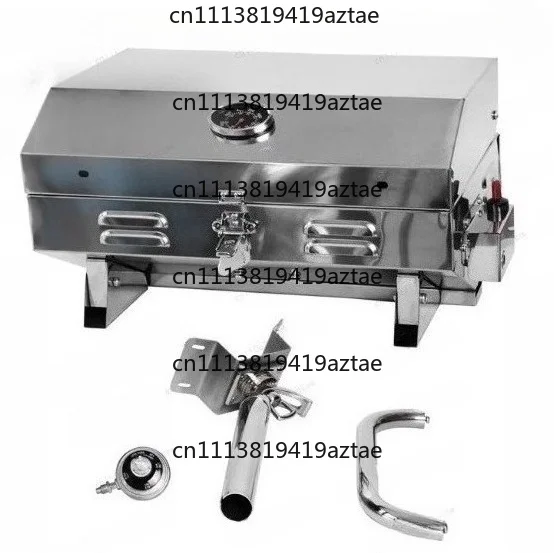Stainless Steel  Grill Portable Gas Cassette Grill with Rod Holder Rod Insertion Marine Grill