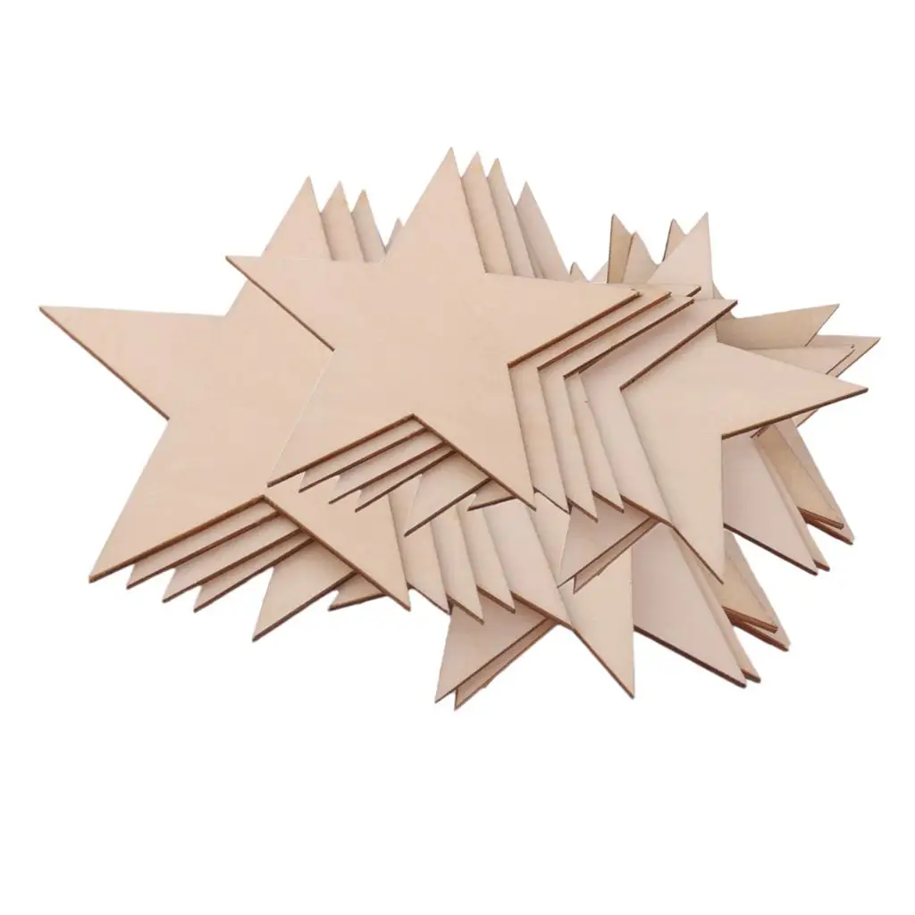 

20 Pieces Natural Unfinished Wooden Embellishments for Wedding Party Christmas Decoration 80mm