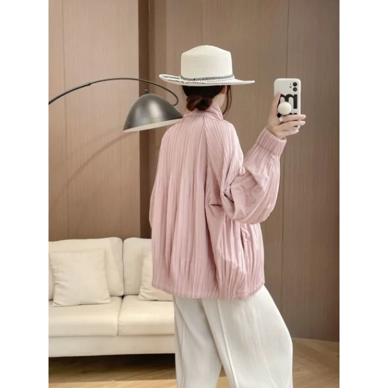 Women's Clothing Pleats Jacket Fashion High-end Loose Long Sleeves Short Windproof Warm Coat Cotton Coat Autumn Winter Outerwear