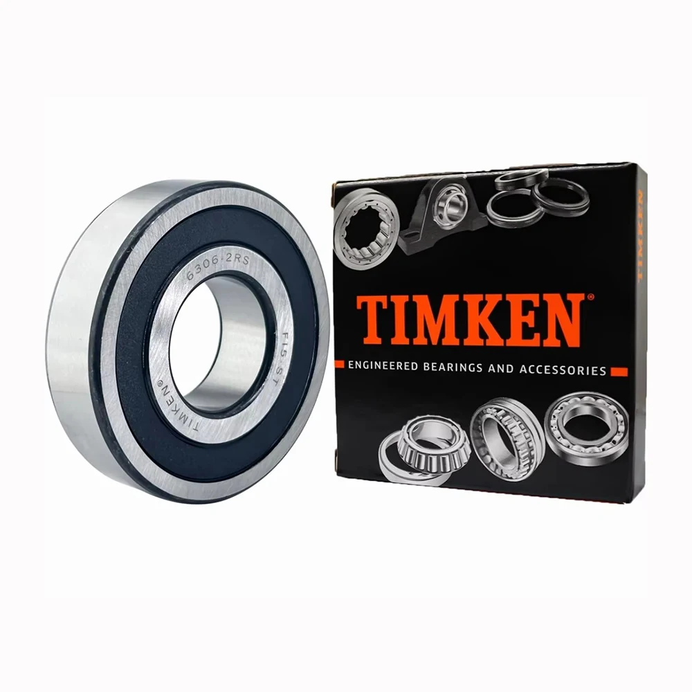2PCS 30x72x19mm TIMKEN 6306-2RS Deep Groove Ball Bearings  Double Rubber Seal Heavy Duty Pre-Lubricated Bearing