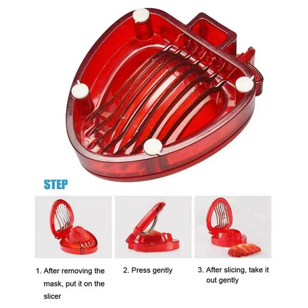 1PC Strawberry Huller Stem Remover And Strawberry Slicer Set Potatoes Tomato Corer Slicer Stainless Steel Kitchen BHL2120-FRO view 5