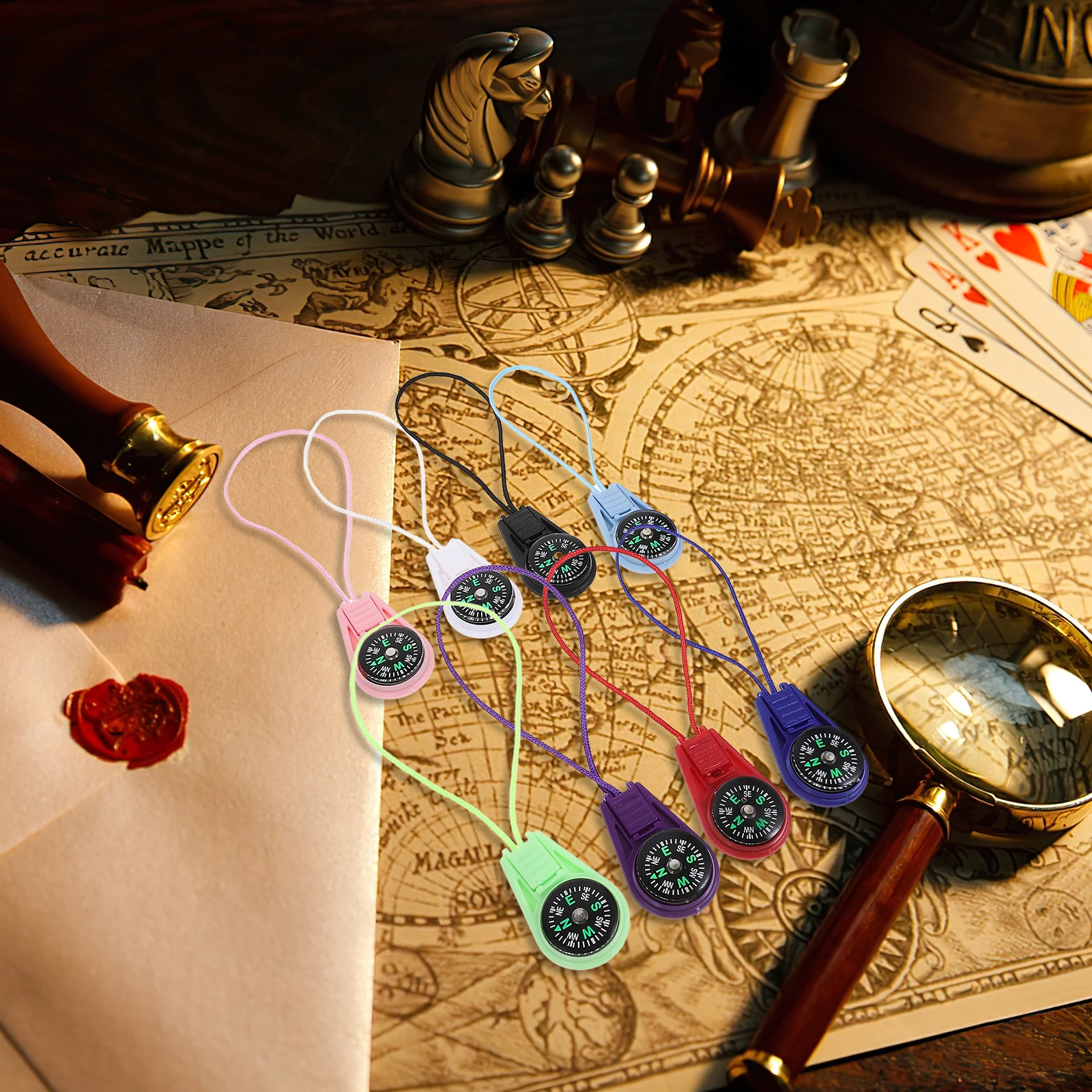 

20pcs Compass Lanyard Mini Hiking Pocket Camping Outdoor Survival Keychain Lightweight Portable Small Accessories for Gift