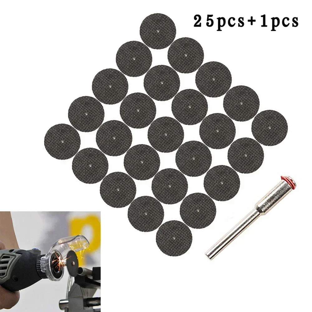 

26pcs 1/8inch Abrasive Cutting Disc Mandrel Fiberglass Reinforced Cut Off Wheel Cutting Rotary Tool Saw Blade Rotary Discs Saw