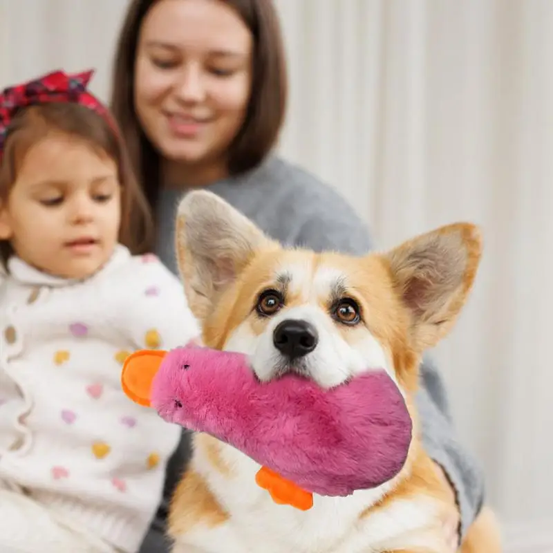 Squeaky Duck For Dogs Dog Chew Toys For Small Pets Wear Resistant Small Pets Dog Chew Toys Interactive Plush Toy For Pet Lovers