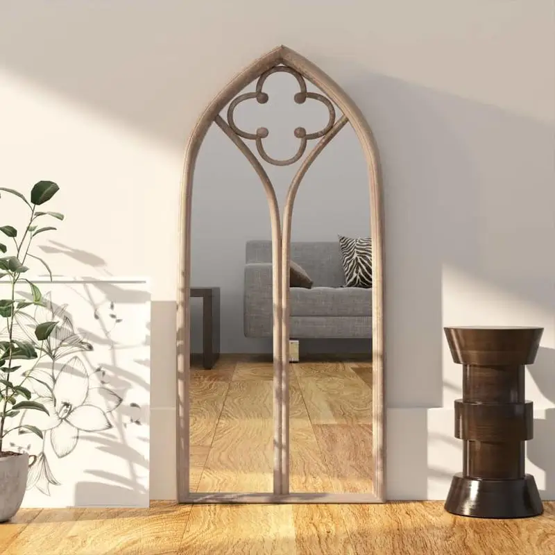 Miroir Sable 100x45 cm, Miroir Mural en Fer Antique, Verre Durable, Utilisation Intérieure, Décoration Rustique, Améliore la Lumière, Montage Facile