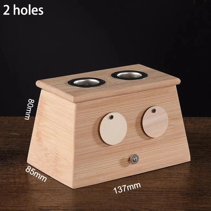 1/2Holes Bamboo Moxa Stick Burner Moxibustion Therapy Box Herbal Medicine Accessory Warm Acupuncture Point Massage Meridian - view 4