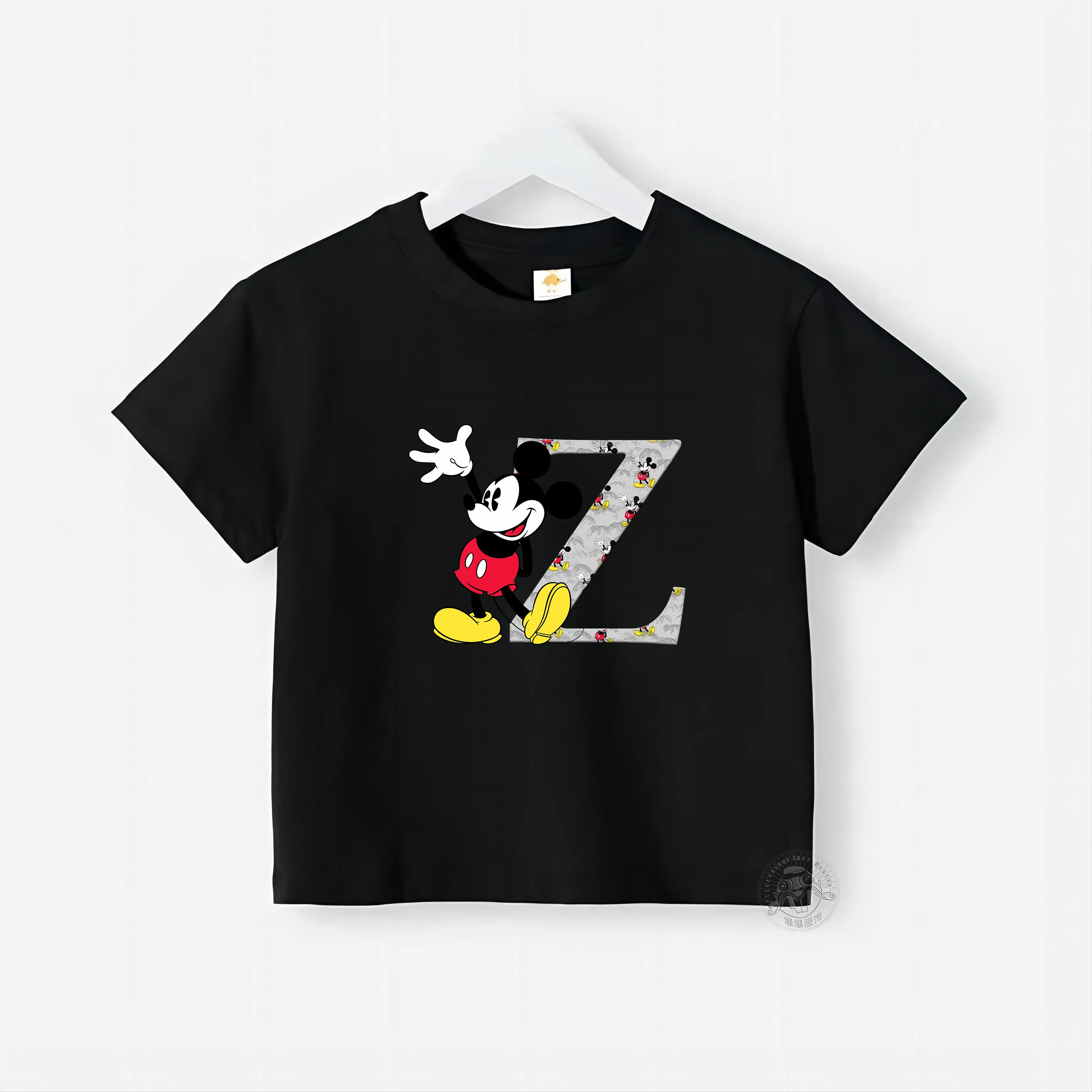 2024 Summer primary and middle school children's cotton half sleeve children's short sleeve T-shirt boys and girls Disney Mickey