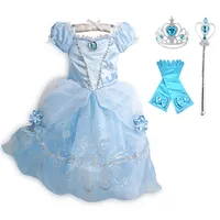 Children Princess Costume Party Fancy Flower Vestido New 2024 Christmas Birthday Carnival Dress Up Rapunzel Belle Disguise Frock 2