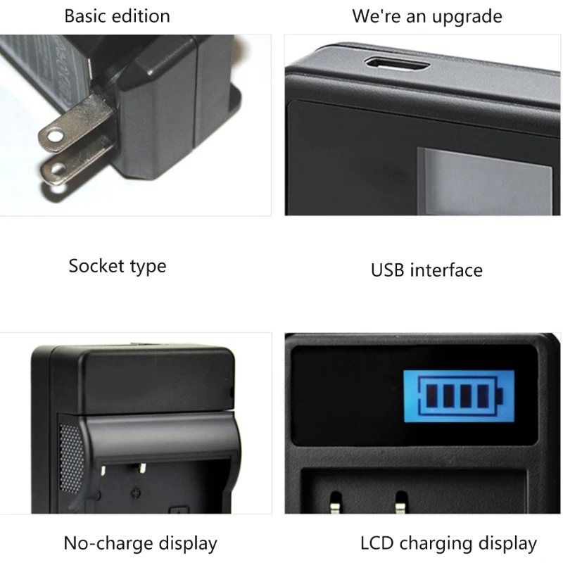 Handige LCD Micro USB-batterijladers voor NPF550/F750/F960-camera's
