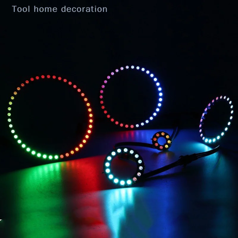 Anello pixel led indirizzabile WS2812B 8/16/24/35/45 LED WS2812 Anello diodo LED RGB Colore IC LED integrato