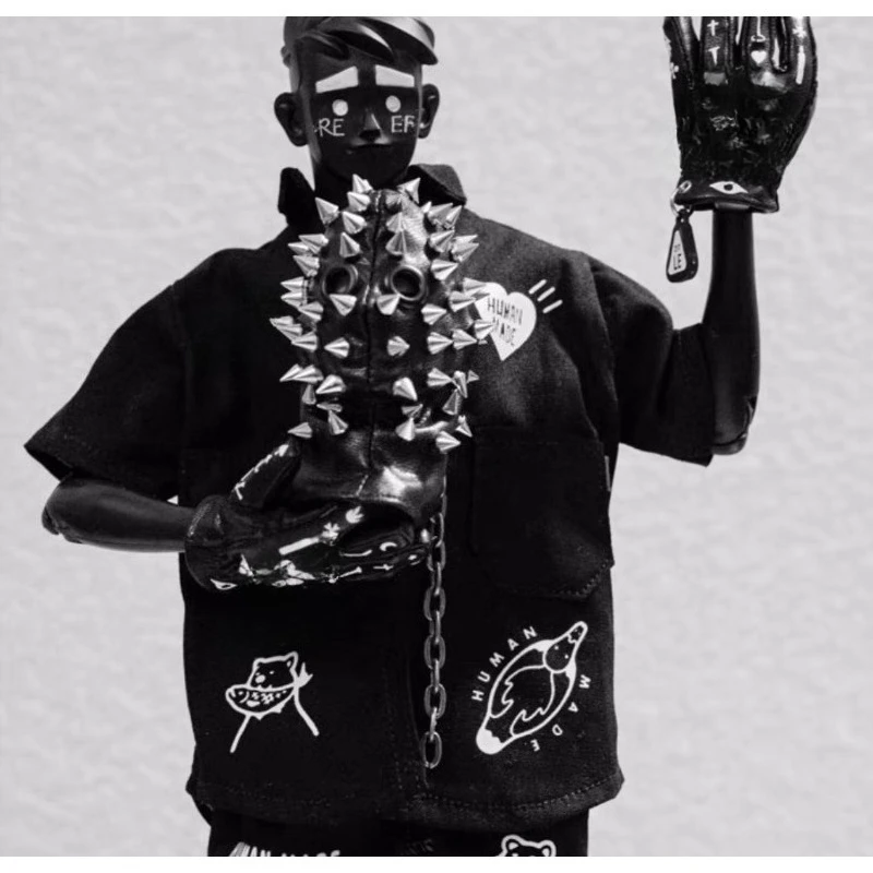 

1/6 Scale Graffiti Short Sleeved Shirt Trendy Casual Pants Clothes Model for 12" Toy Figures Male Soldier Body