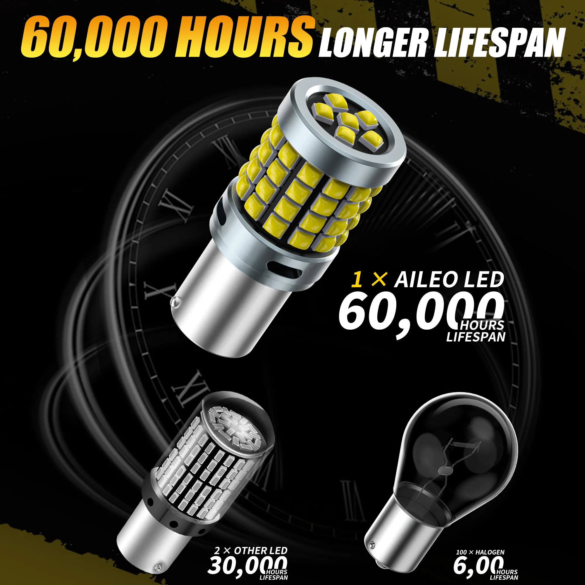 Aileo 2 قطعة سيارة LED عكس الضوء لمبة 1156 BA15S P21W 54 قطعة 3030SMD ل VWPassat B5 B6 جولف Canbus مصباح تلقائي خطأ مجاني تيار مستمر 12 فولت #3