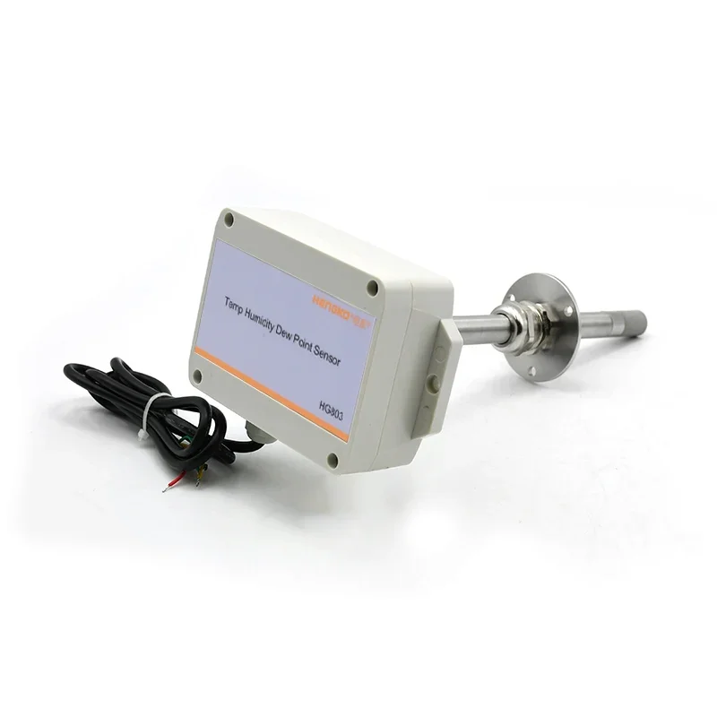 HG803 3W4P SS 20 Flange Probe 4 20mA Rs485 Meter Temperature And Humidity Sensor Transmitter For Agricultural Flower Cultivation