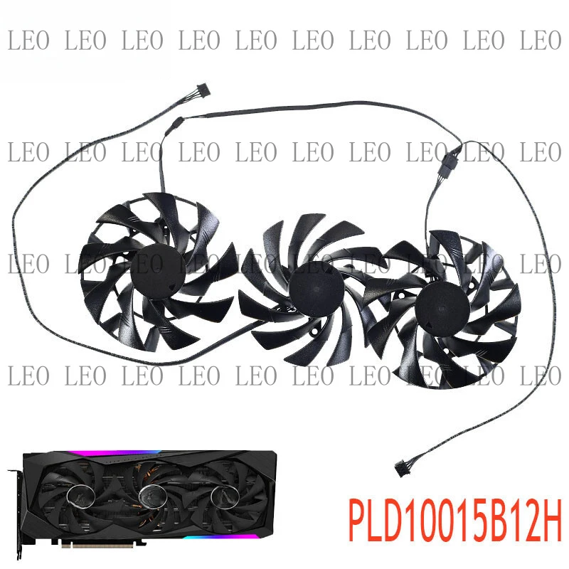 HH  PLD10015B12H Graphics Card Fan FOR  Gigabyte AORUS GeForce RTX 3060 Ti RTX 3070 MASTE