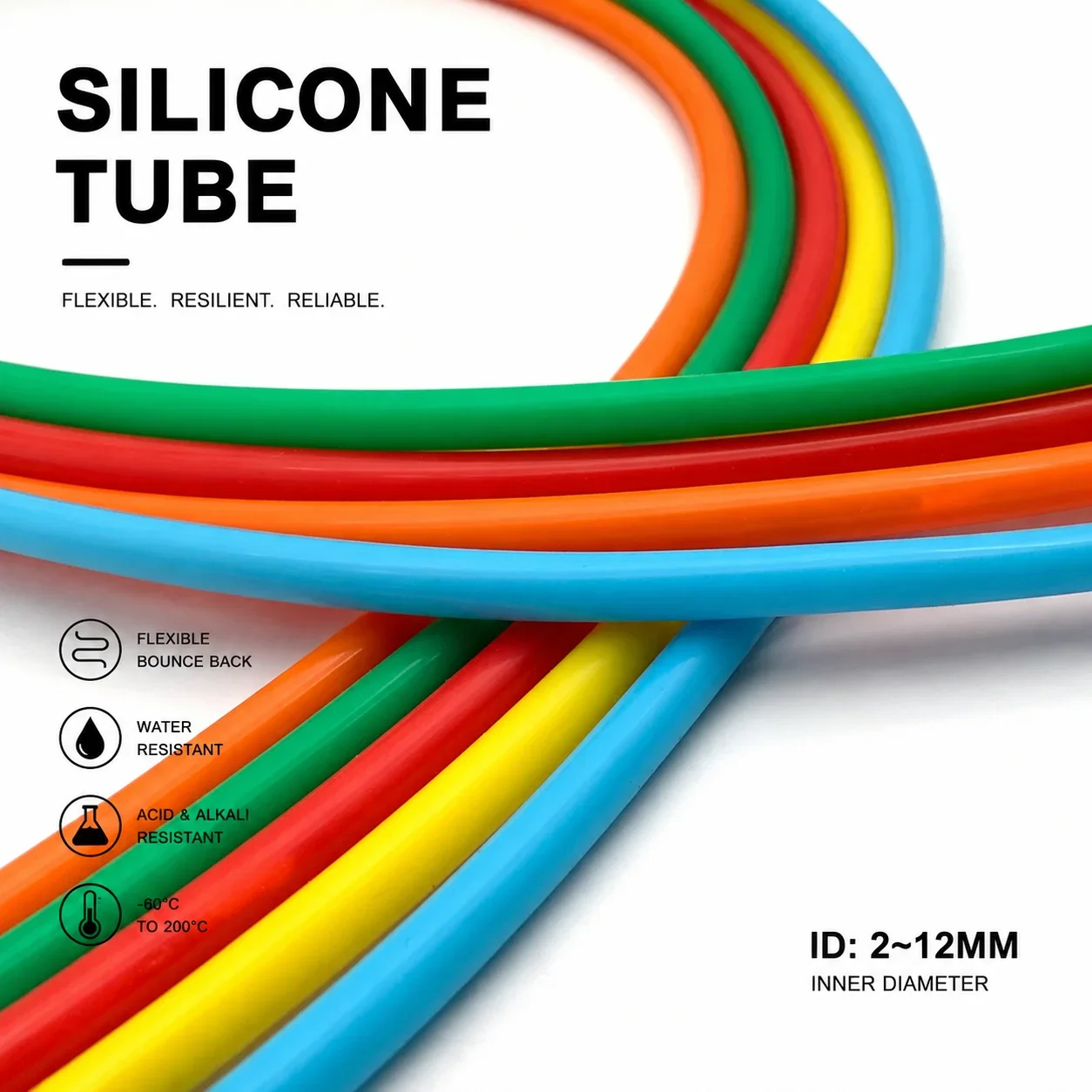 Food Grade Silicone Tubing with Inner Diameter of 2/3/4/5/6/8/10/12mm, Suitable for Beverage/medical/industrial Pipelines