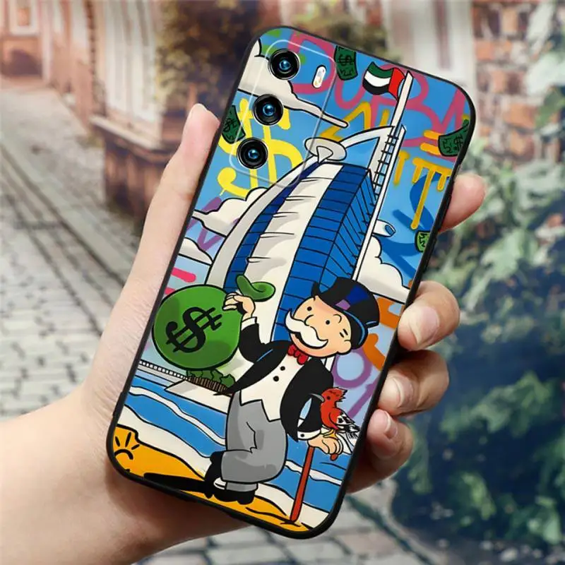 Cartoon Dollar Monopolys Phone Case For Huawei Mate 50 30 20 10 40 Lite Pro Nova 7 6 SE 5 4 3 2 Fundas Shell Cover