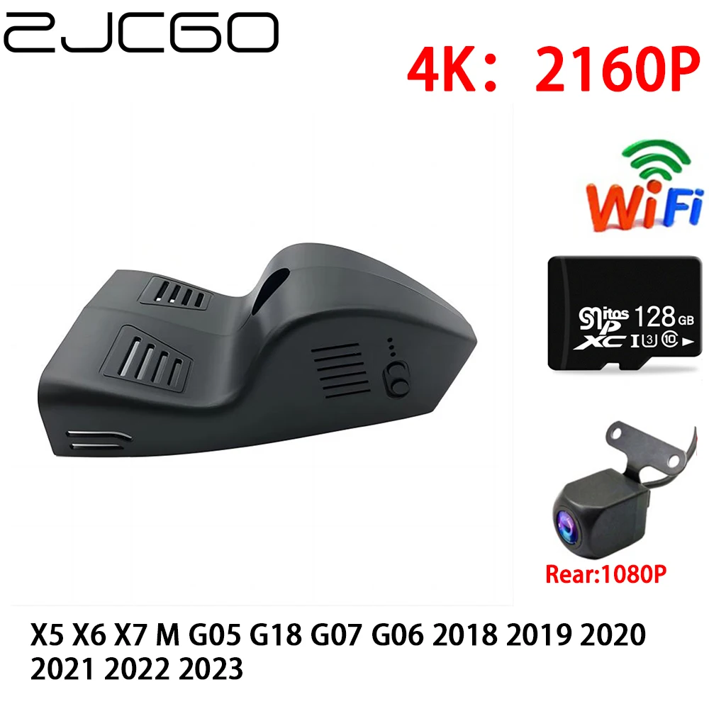 

ZJCGO 2K 4K Car DVR Dash Cam Wifi Front Rear Camera 2 Lens 24h Parking Monitor for BMW X5 X6 X7 M G05 G18 G07 G06 2018-2023