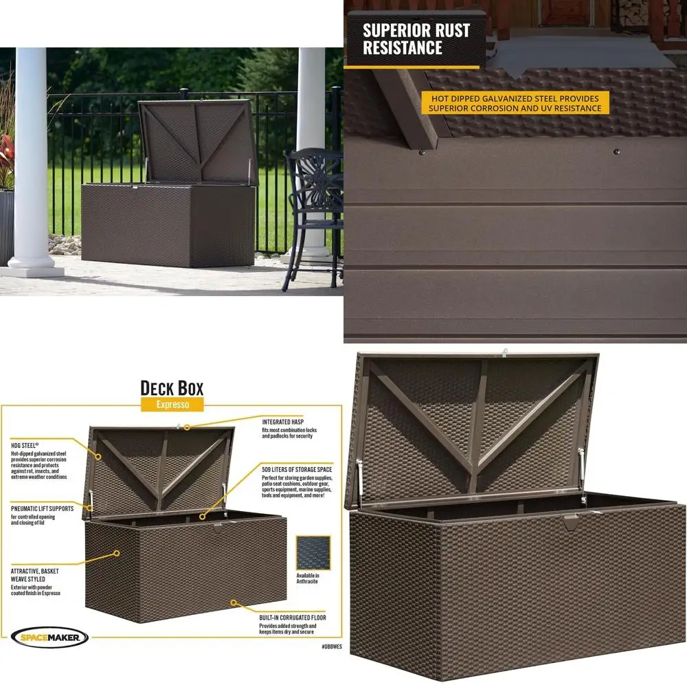 

4 ft x 2 ft x 2 ft 134 Gallon Galvanized Steel Outdoor Storage Deck Box