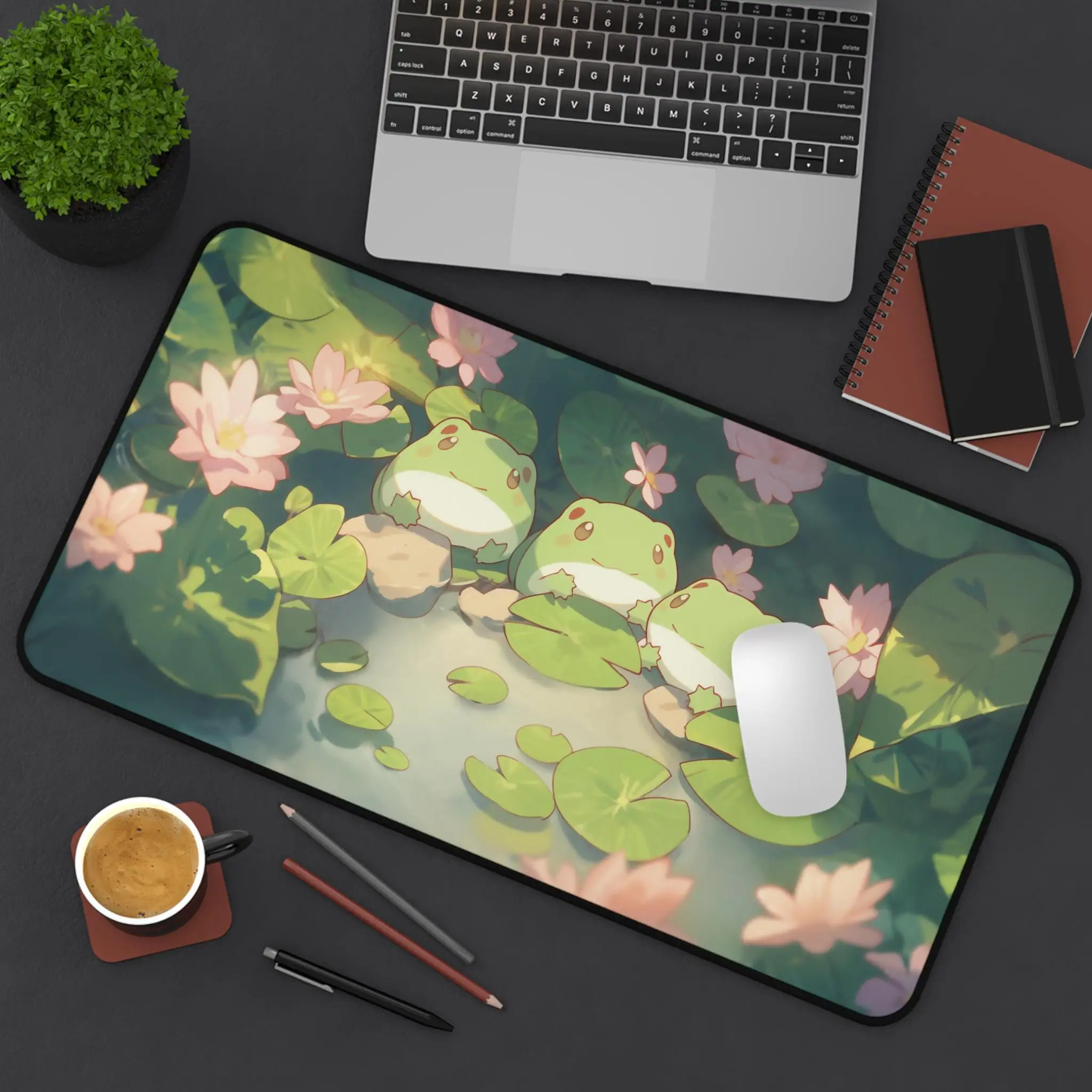 

Cute Anime Lotus Pond Desk Mats,adorable Kawaii Desktop Decoration,artistic Style Deskmat,anime Deskmat,perfect Gift for Friends