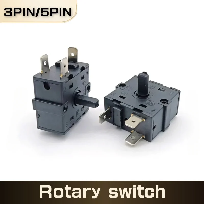 1 PCS Electric Room Heater 3 Position 3 Pin 5Pin Rotary Switch Selector AC 250V