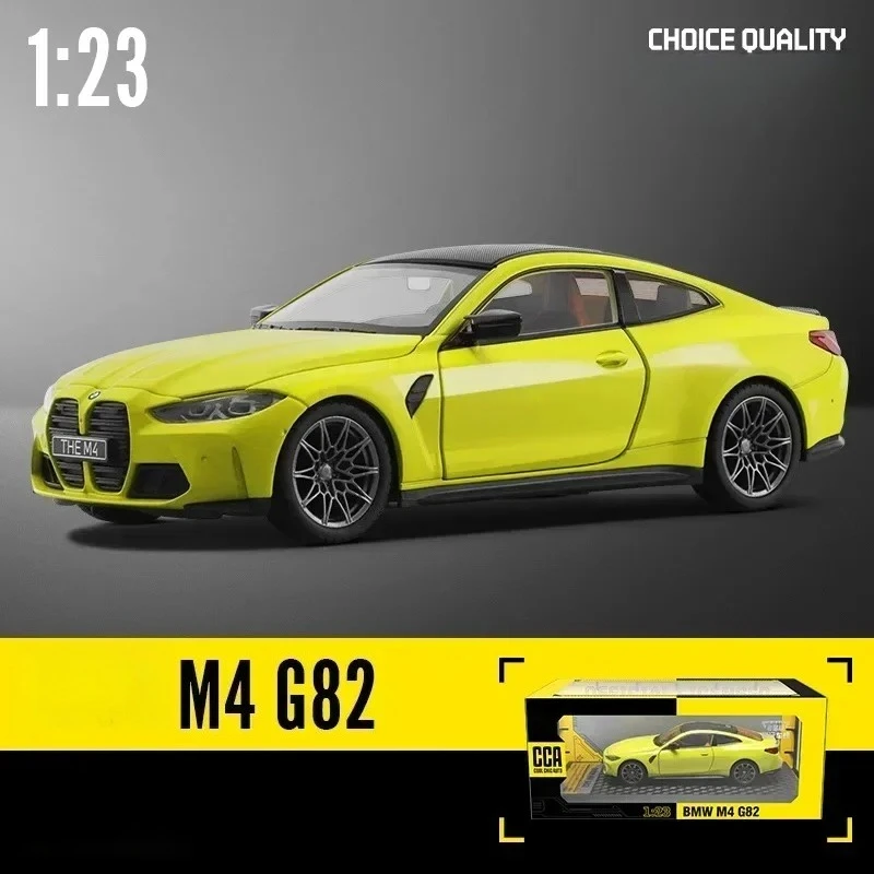 1:23, coche deportivo M4 G82, modelo de aleación de Metal fundido a presión de alta simulación, sonido, luz, colección extraíble, juguetes para niños, regalos