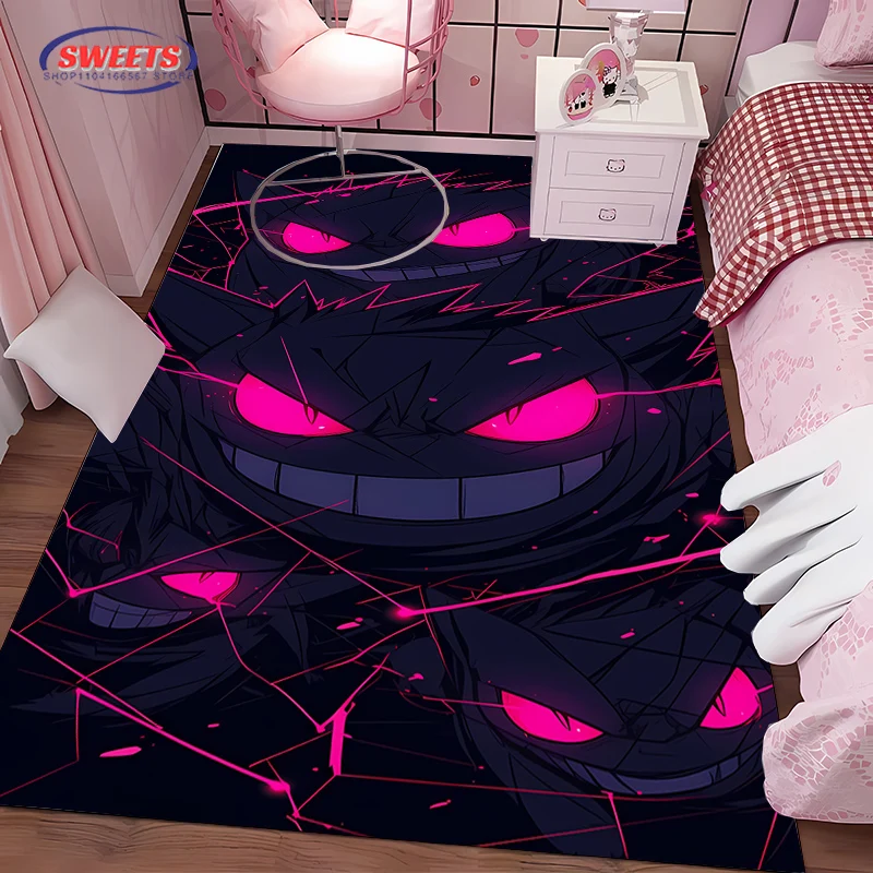 

17 стилей ковров P-P0kemon Gengar для гостиной, детской спальни, придиванный коврик, напольный коврик, противоскользящий декоративный коврик, отличный подарок