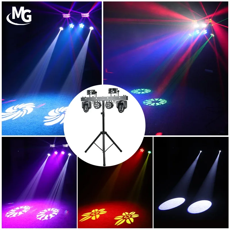 Портативный Dj Light Disco Set с подставкой RGBWA 5in1 Moving Head Beam Par Light Laser Light Dj Equipment для вечеринки, свадьбы, сцены