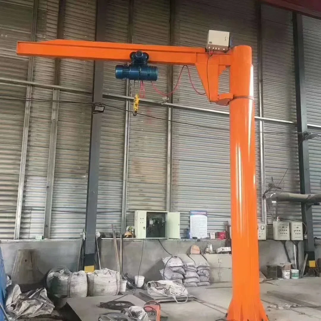 BZD fixed column cantilever crane 2 tons, workshop warehouse easy to install wall arm crane 360 degree rotary boom crane