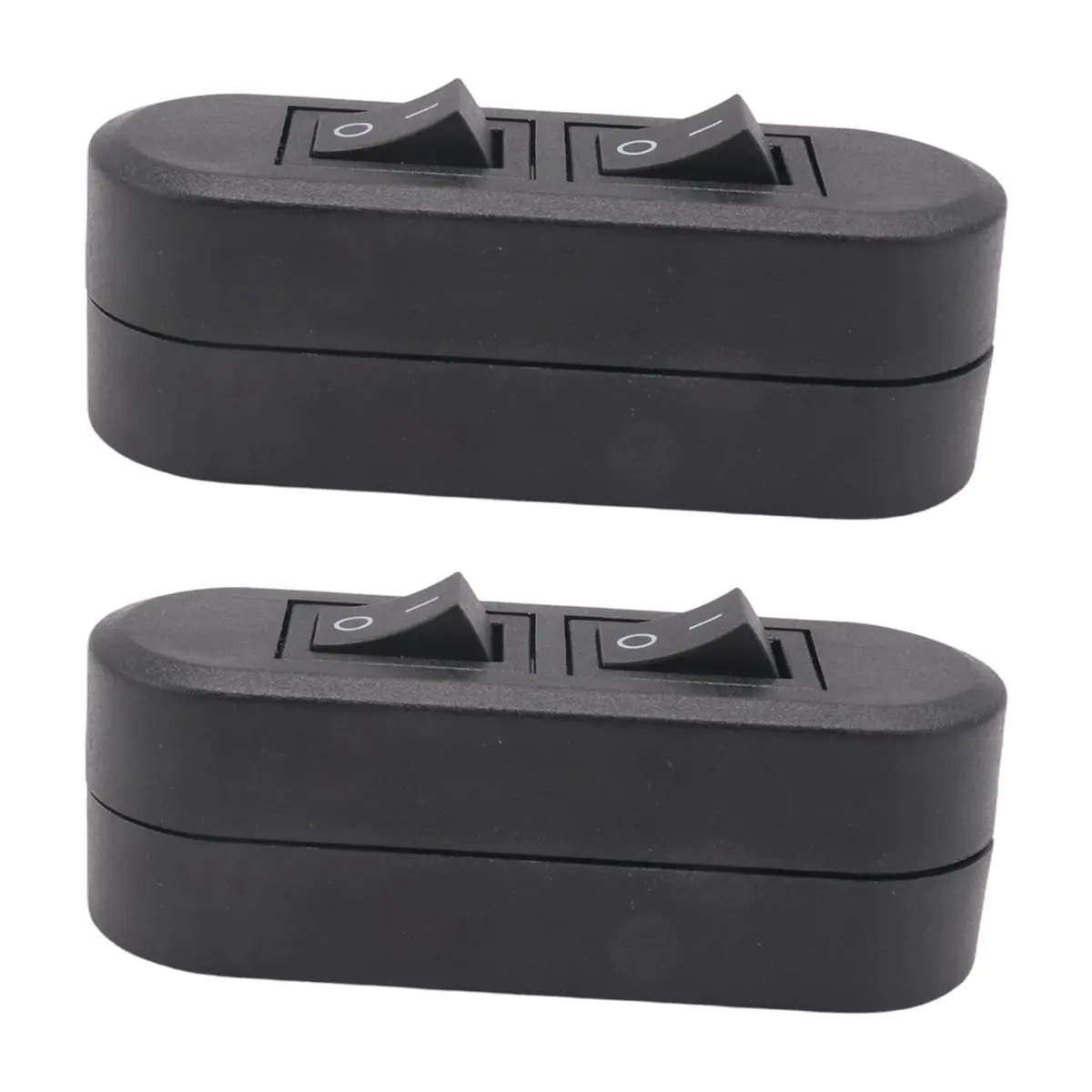 L! DT286^Embedded Wire Switch Black Duplex Switch Straight-Through Rocker Switch Suitable for Dual-Control Desk Lamp
