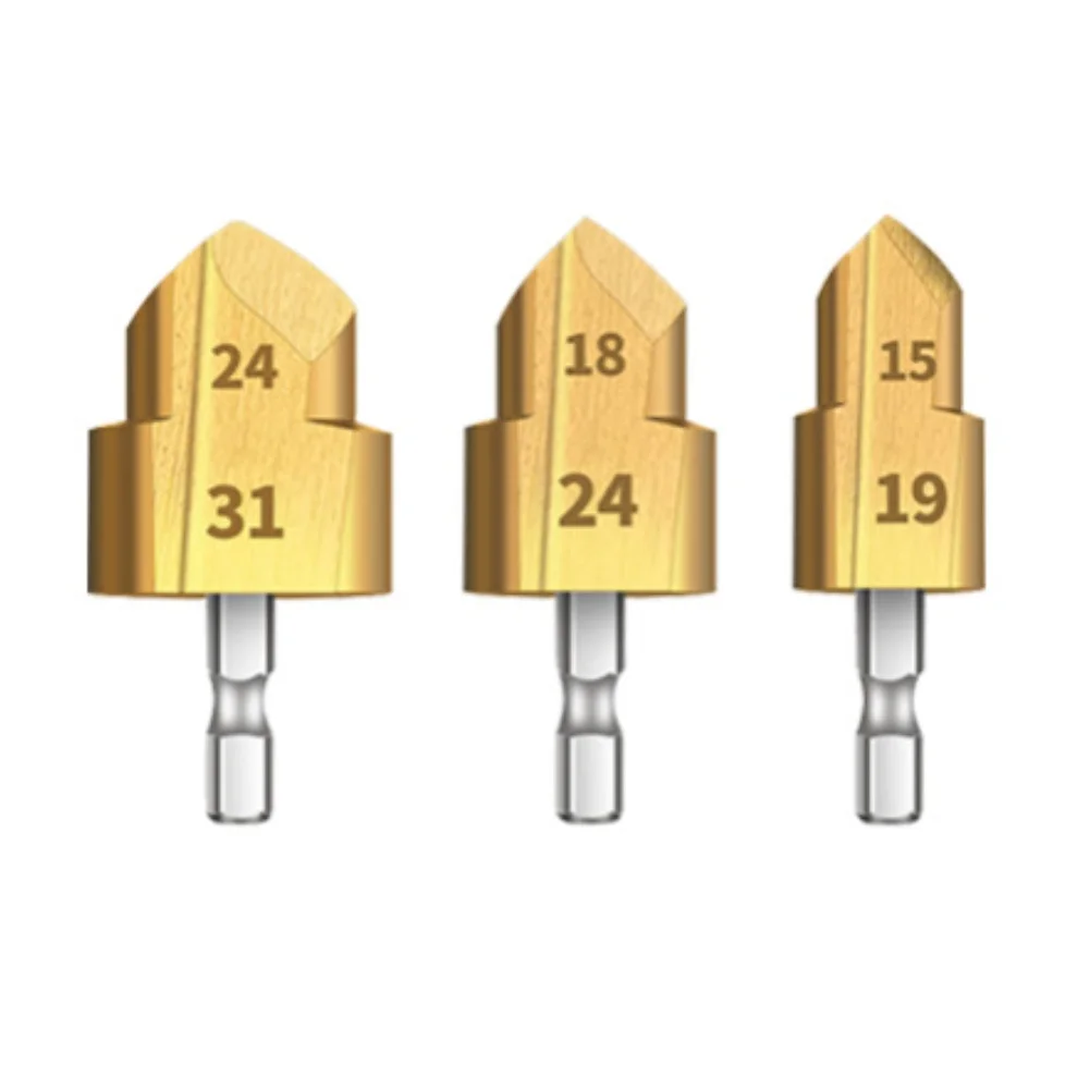 2 pz Codolo Esagonale PPR Trapano di Sollevamento Tubo Dell'acqua Strumento di Collegamento Titanio Rivestito Codolo Esagonale Step Drill Set Per Tubo Preciso
